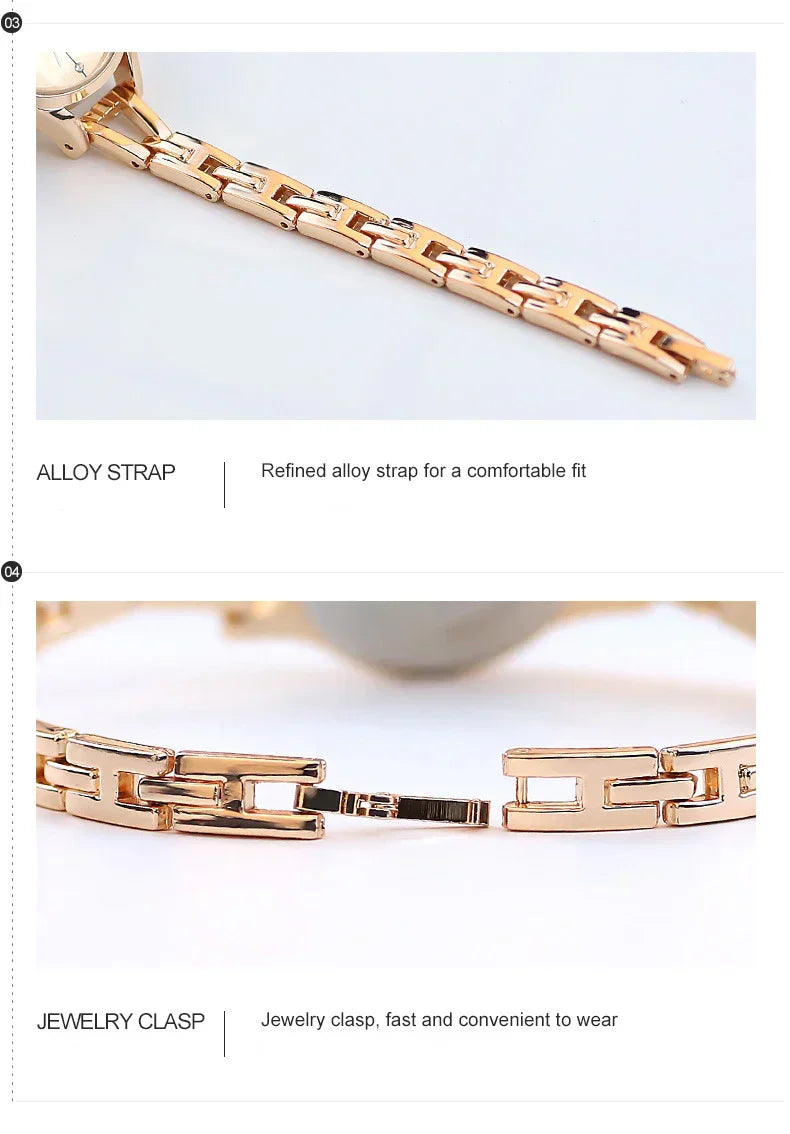 Luxury Bracelet Watch For Women Elegant Rose Gold Ladies Wrist Watches Rhinestone Simple Fashion Female Quartz relogio feminino