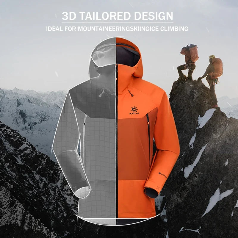 Mont-X Hard Shell Jacket GTX Rainstorm Waterproof Hooded Coats Outdoor Professional Mountaineering Jackets KG2441135