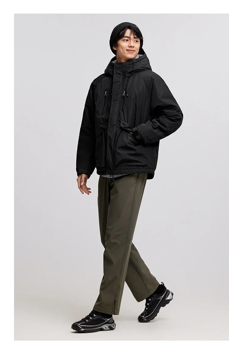 Cotton-Padded Jacket Men 2024 Winter Waterproof, Oil-Resistant, Stain-Resistant and Windproof Outerwear Loose