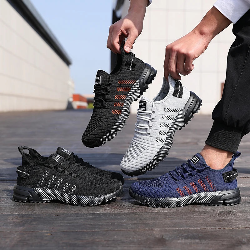 Men Casual Sneakers Mesh Lightweight Breathable Soft Soled Running Shoes Slip-on Male Flats Loafers Shoe Trainers