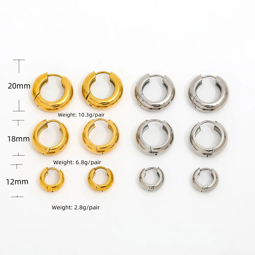 Jewelry Waterproof & Tarnish Free Minimalist PVD New Small Circle Huggie Stainless Steel Earring for Women