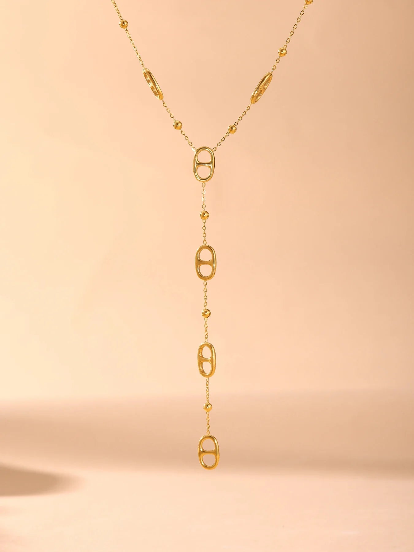 Nivora Fashion Long Chain Stainless Steel Necklacs For Women PVD Real Gold Plated Metal Female Collar Party Banquet Jewelry
