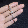 Lucky Clover GRA Certified 0.4cttw Moissanite Diamond Link Bracelet for Women 925 Silver Hand Chain Adjustable Bracelets