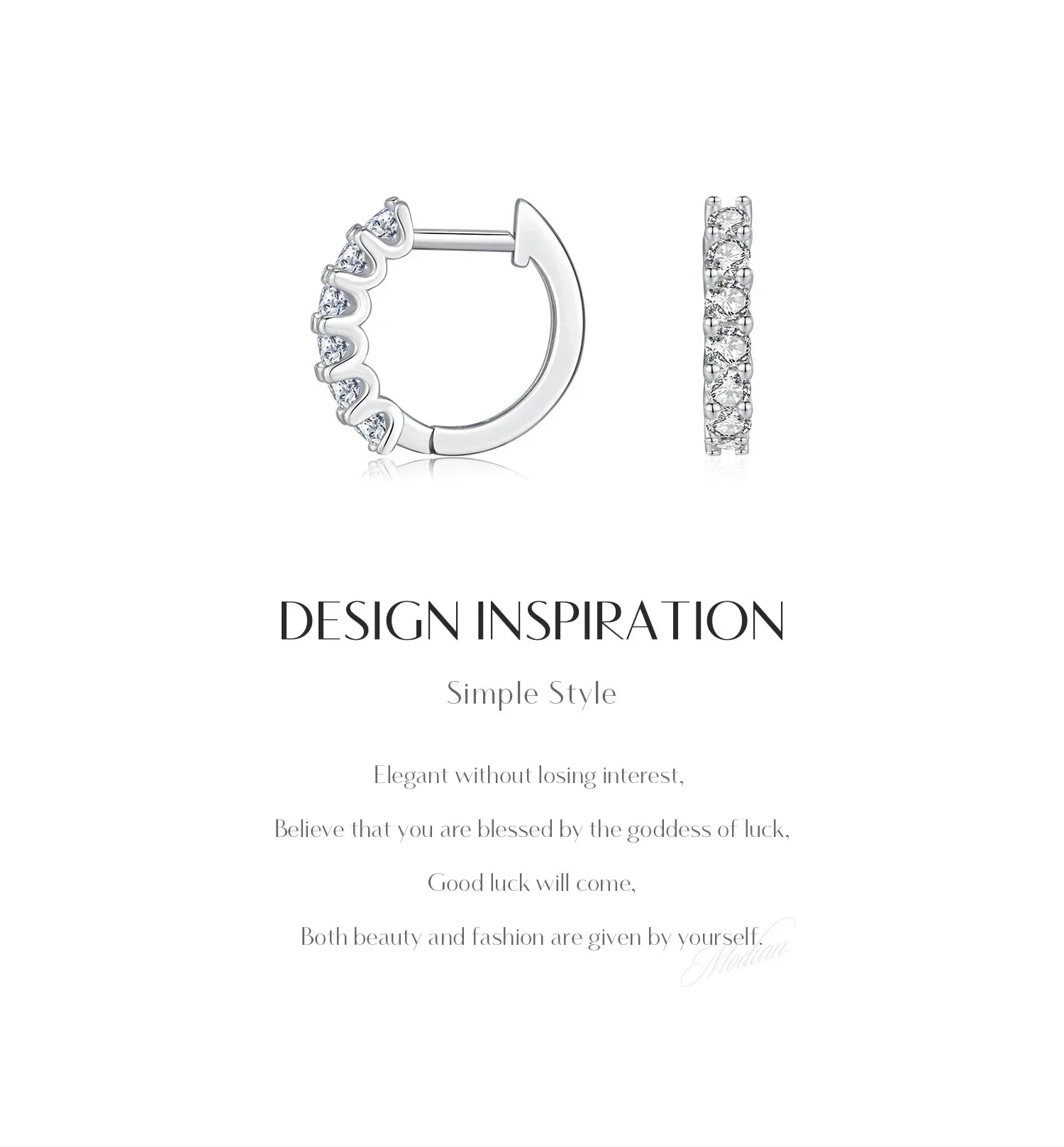 D Color Moissanite Small Hoop Earrings 925 Sterling Silver Hollow Sparkling Ear Buckles For Women Wedding Fine Jewelry