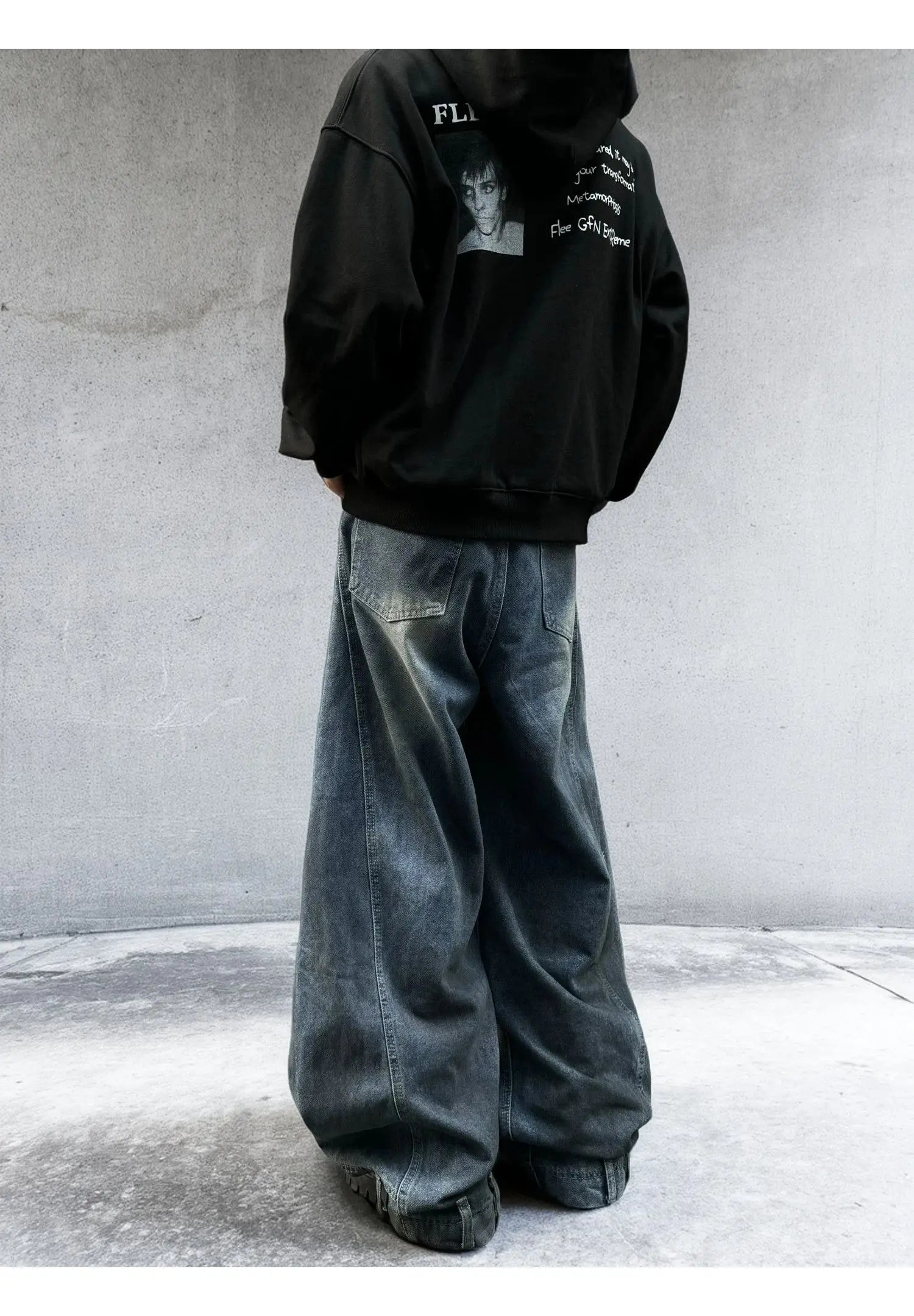 Autumn New Men's 98% Cotton Jeans American Y2k Streetwear Hole Patchwork Design Denim Pants Youth Straight Baggy Stretch Jeans