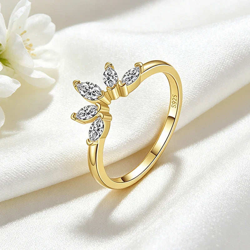 Trendy 5A Zircon Crown Rings for Women Exquisite Wedding Party Matching Band Real 925 Sterling Silver Jewelry Wholesale
