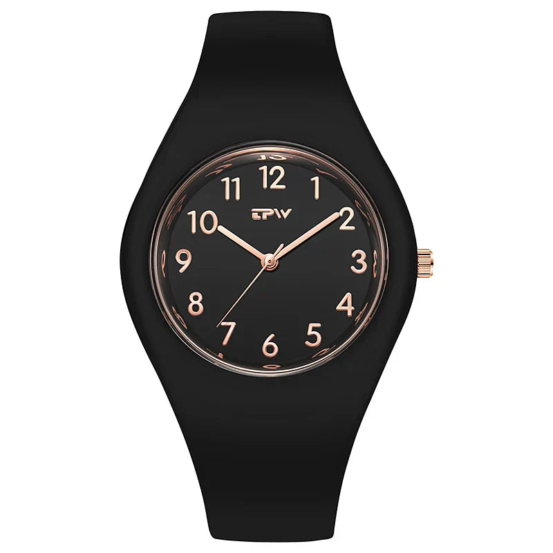 Full Size 40mm Quartz Watch For Women Rubber Strap Skin Friendly Silicone watch