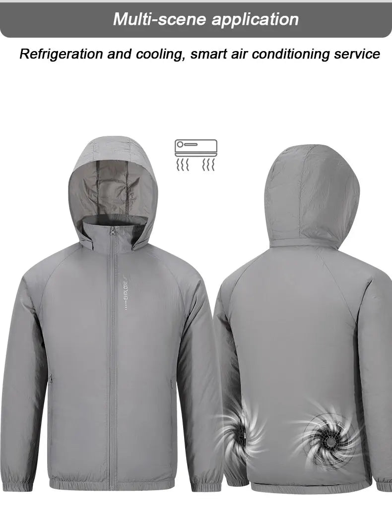 Portable Air Conditioner Jacket USB Fan Cooling Coat Outdoor Work Construction Fishing Hunting Lightweight Sun protection Jacket