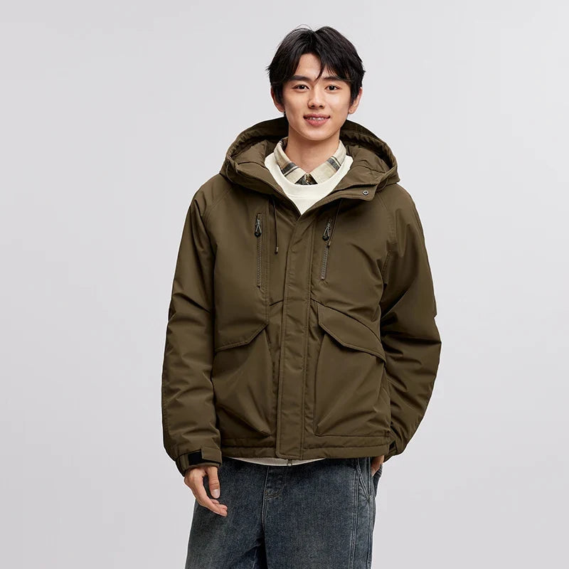 Cotton-Padded Jacket Men 2024 Winter Waterproof, Oil-Resistant, Stain-Resistant and Windproof Outerwear Loose