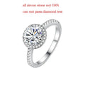 0.3-3CT D Color 100% Real Moissanite Rings for Women Round Sparkling Simulated Diamond Band S925 Sterling Silver Jewelry