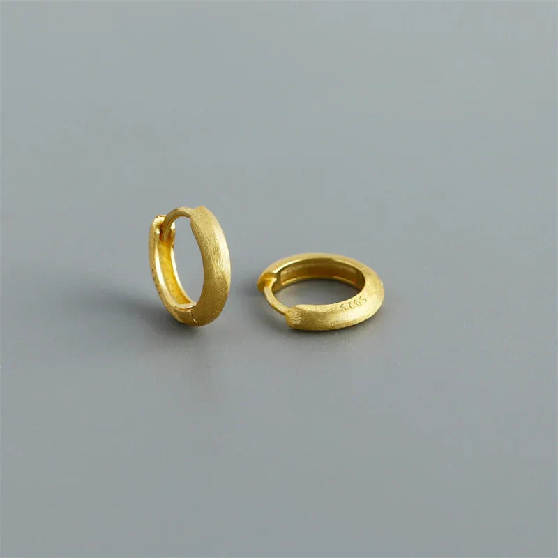 Real 925 Sterling Silver Minimalist Bohemian Round Ear Buckle for Women Punk Unisex Rock Hoop Earring Jewelry Accessories
