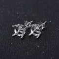 925 Silver 4-Claw Earring Settings 4mm-10mm Round Stone Holders DIY Jewelry Findings for Handcraft Earring Making