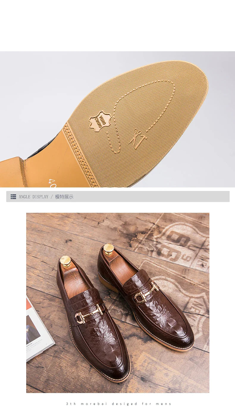Trend Social Leather Shoes Men Wedding Party Office Leather Men's Dress Shoes  Classic Casual Business Shoes For Men Loafers