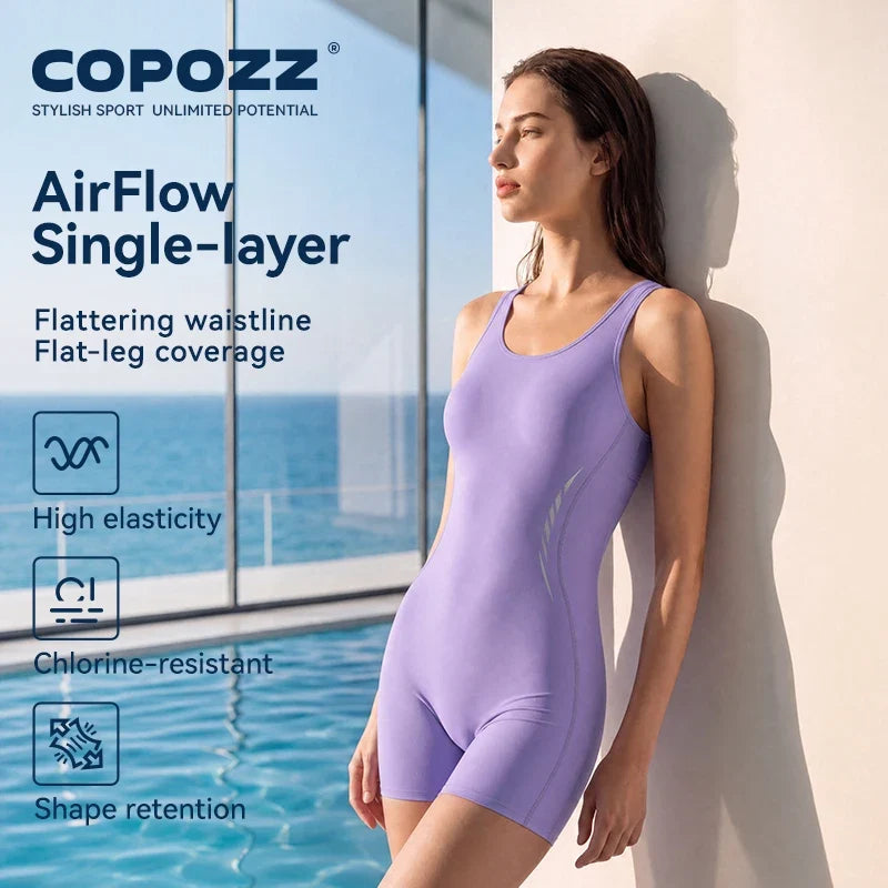 COPOZZ 2026 Sleeveless Women Swimsuit One Piece Rash Guard Sun Protection Swimwear Girls Surfing Bodysuit UPF50+ Bathing Suit