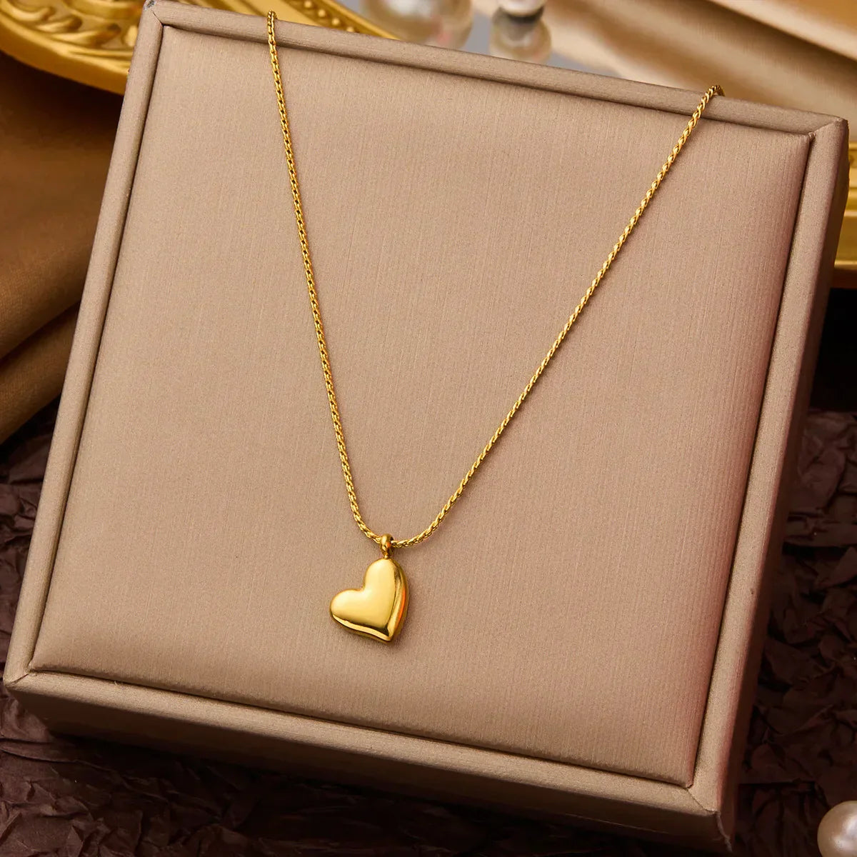 316L Stainless Steel Simple Heart Love Circular Tassel Necklace Lady Trend Fashion Clavicle Chain Jewelry Glamorous Gift