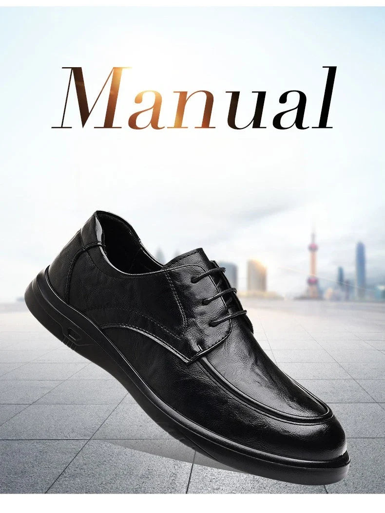 Spring Autumn New Business Casual Shoes for Men Solid Color Fashion Wedding Shoes Male Soft Sole Lace Designer Loafers Man