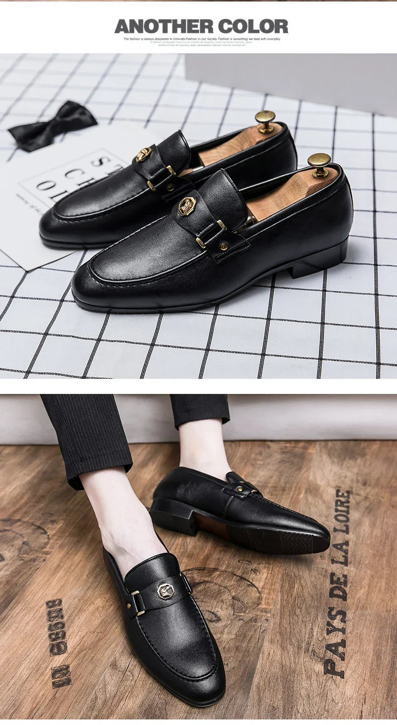 Luxury Men's Brown Dress Shoes 2025 Brand Oxford Shoes Man Social Casual Business Shoes Men Wedding Leather Shoe Zapatillas Male
