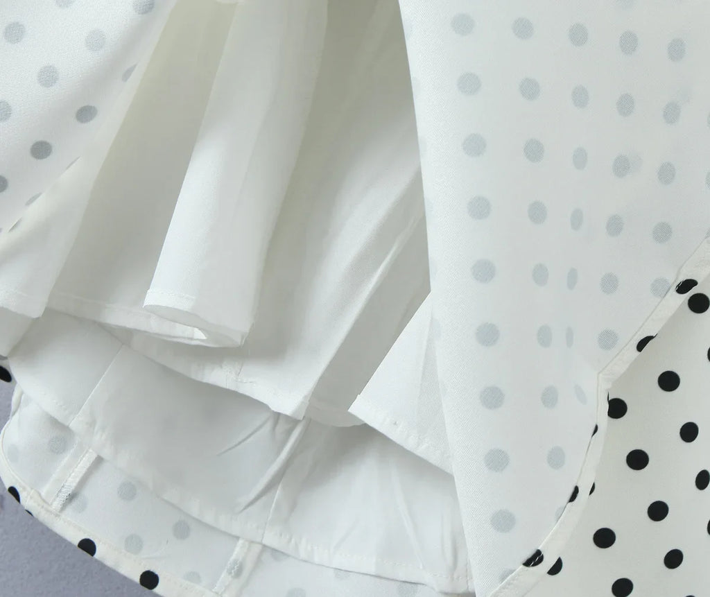 French Style Retro Polka Dot Deep V Halter Dress Women Sexy Backless A-line Slim Sweet Elegant Mini Dresses Summer Robe