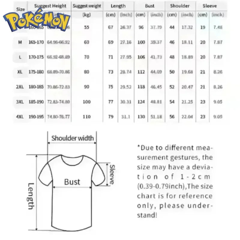 Pokémon Anime Rayquaza Peripheral Printed T-shirt Short Sleeved Men's and Women's Summer New Item Pure Cotton Loose Casual Top