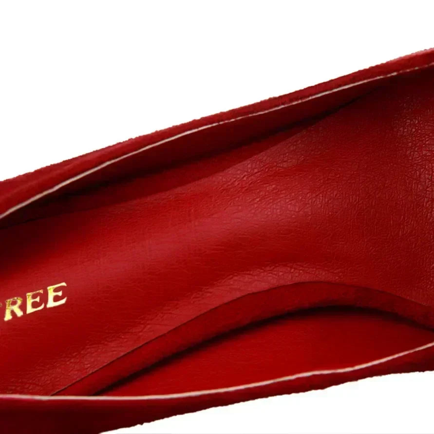 Women 9cm High Heels Daily Party Colorful Suede Pumps Female Scarpins Stiletto Evening Banquet Red Yellow Shoes Plus Size 34-43