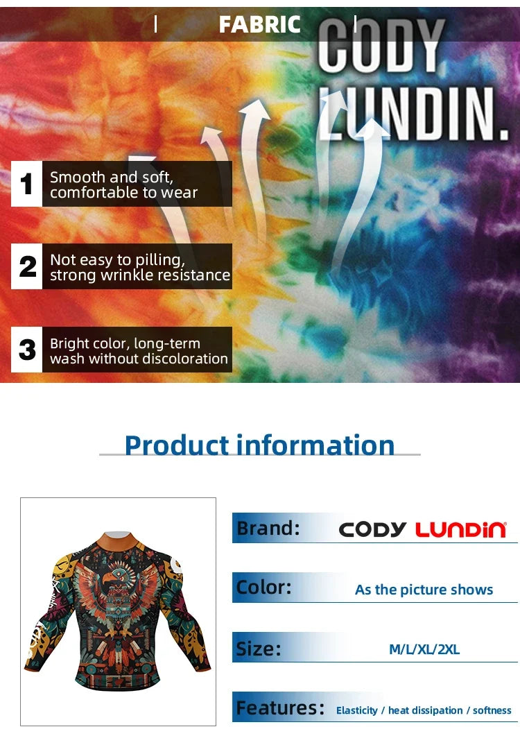 Cody Lundin Mock Neck Men Compression Long Sleeve Fitness Shirt Grappling Boxing Jersey, MMA Jitsu BJJ Rash Guard With Anti Slip