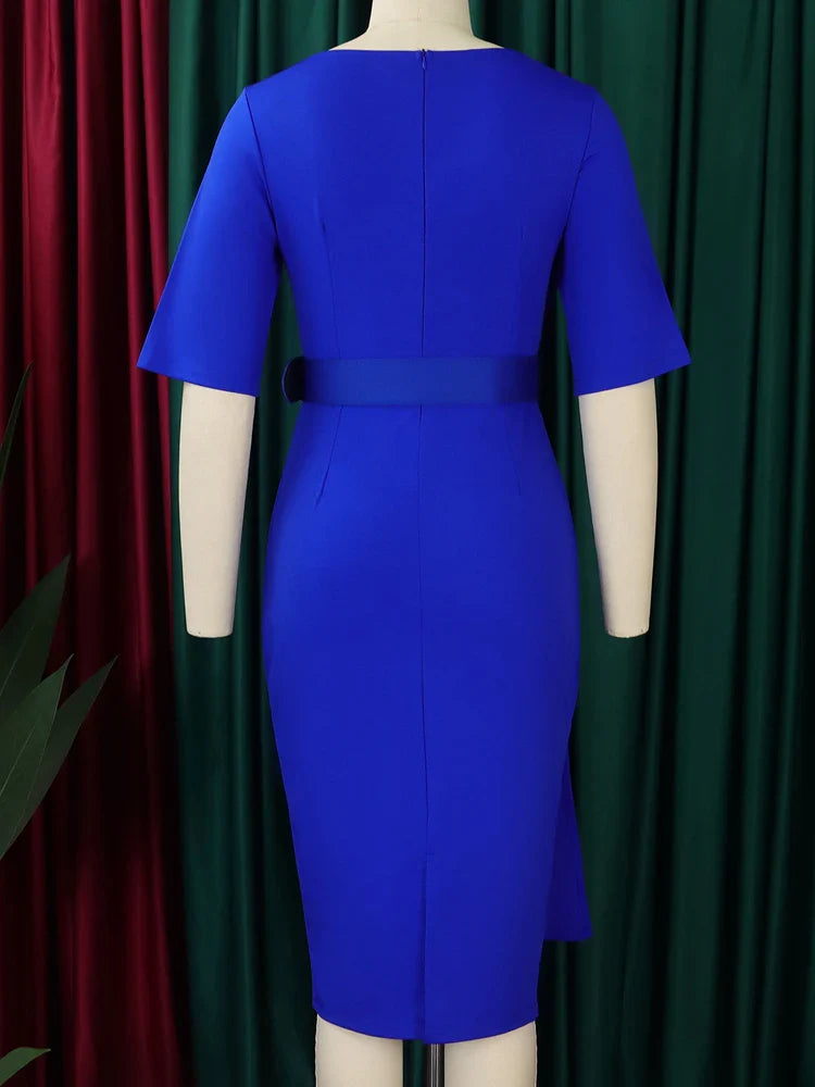 فستان نسائي سادة كبير الحجم بتصميم مرقع ومثير بأكمام قصيرة وفساتين كبيرة وواسعة