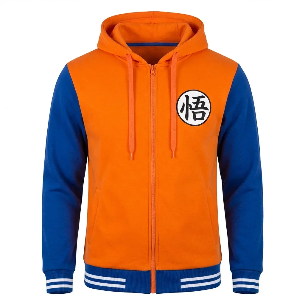 Hot Anime D-Dragons Cosplay Costume Hoodie Ball Z Sweatshirts Zipper Coats Cardigan Goku Kame Symbol Casual Baseball Jacket Tops