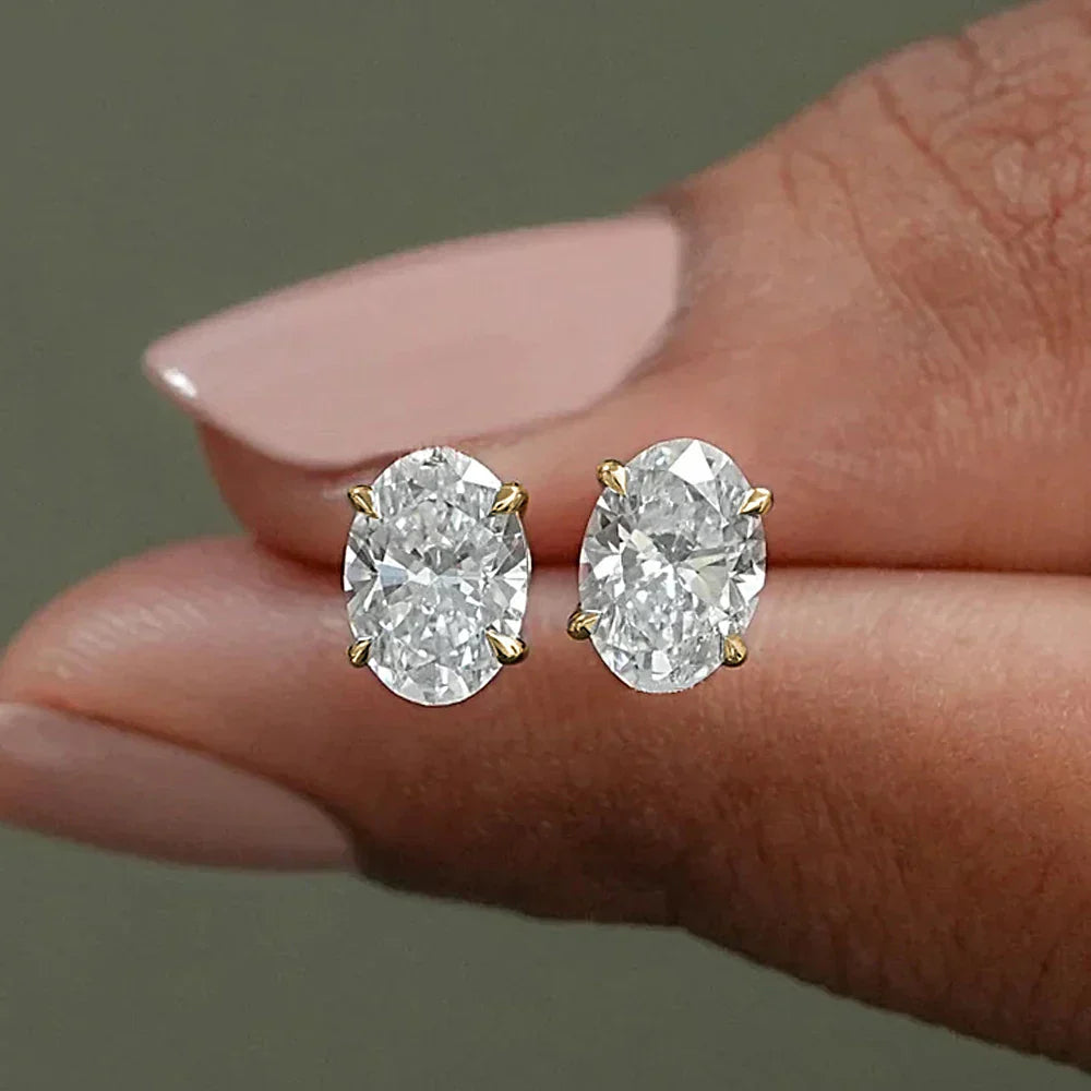 1-4ct Oval Cut Moissanite Stud Earring for Women Men D Color Sparkling Diamond 925 Sterling Silver Ear Studs Party Jewelry Gifts
