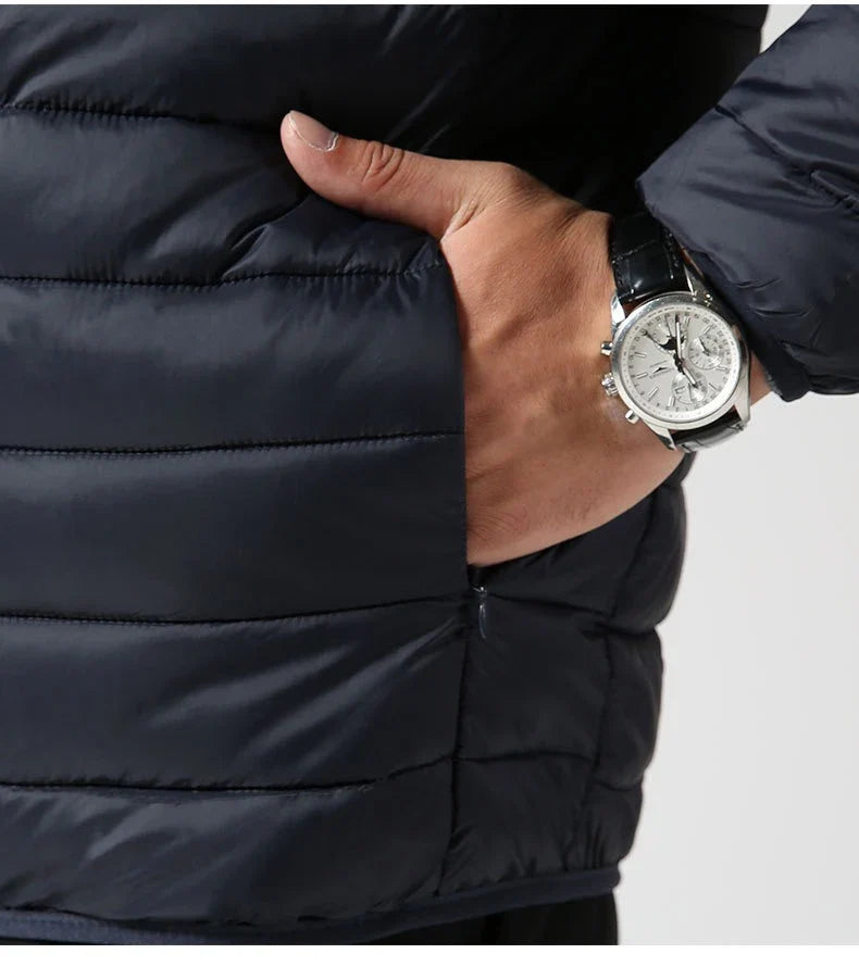 Europe Spring Autumn Embroidery Men Women With Zipper Sleeveless Vest Front Going Out Light Thin Hooded Down Long sleeves Jacket