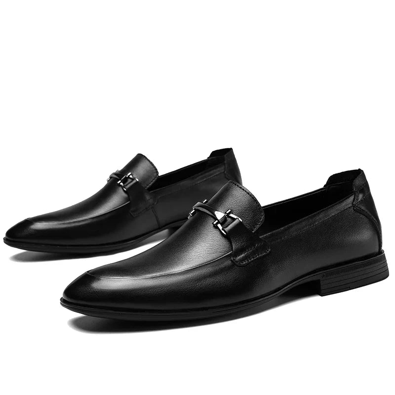 2024 New Luxury Brand Black Genuine Leather Gentleman Fashion Dress Shoes Men Business Loafers Men's Shoes Slip on Big Size 49