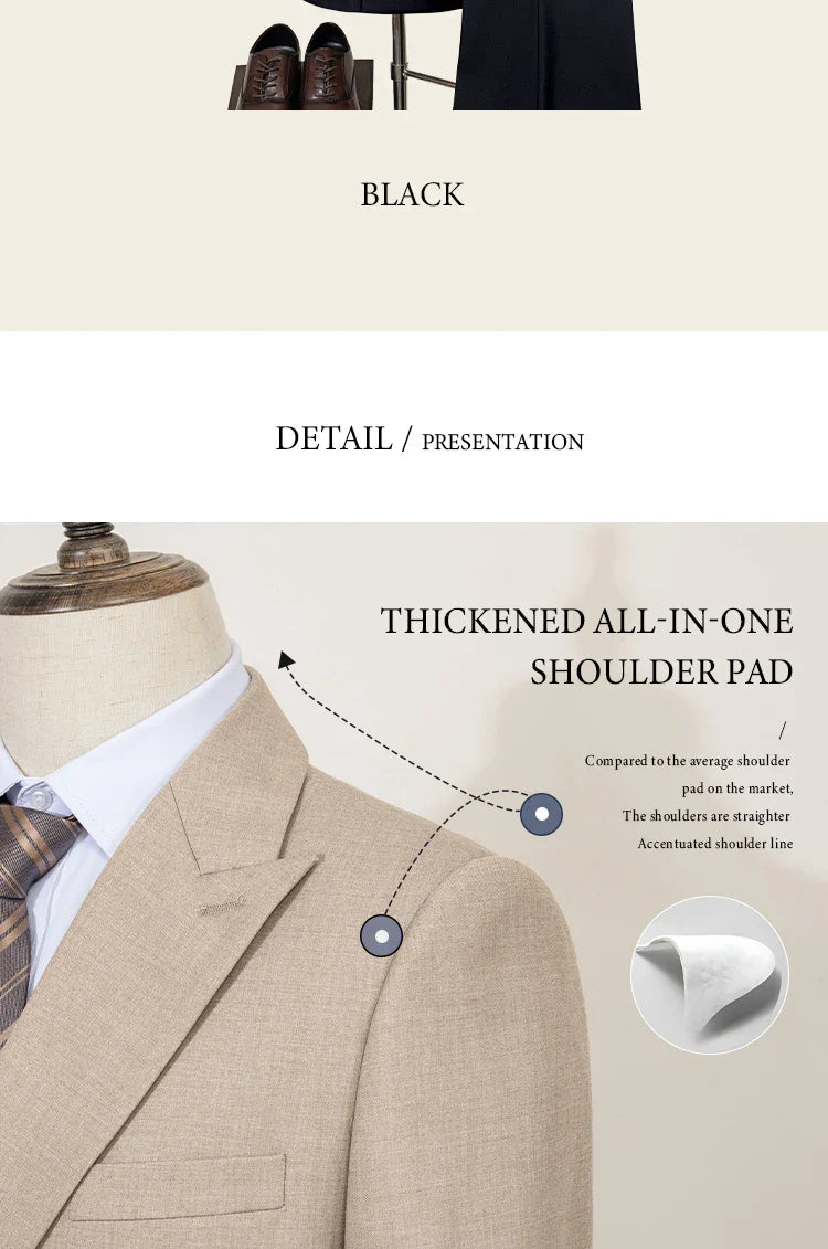 Elegant man suit for wedding grey Slim Fit Double Breasted Multiple buttons Casual Business man 2 piece party outfit