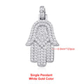 Hamsa Hand Real Moissanite Pendant Necklace for Men Women 925 Sterling Silver 18k Gold Plated Hiphop Fatima Necklace Jewelry