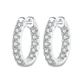 Moissanite 925 Sterling Silver Hoop Earrings D Color Round Cut Lab Diamond Earrings with Certification
