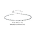 White Gold Plated Bracelet for Women, 925 Sterling Silver Snake Chain Bracelet Dainty Fashion Basic Bracelet BSB173