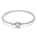925 Sterling Silver Classic Basic Bracelet Rose Buckle Chain for Women Charm Bead DIY Fine Jewelry 17CM 19CM 21CM