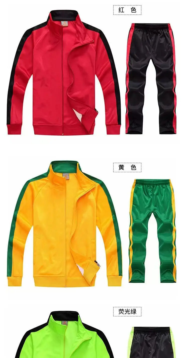 2Pcs Set Men's Sweatsuit Sportswear Tracksuit Men Jacket and Pants Sets Training Suit Autumn Winter Spring Sporting Track Suit