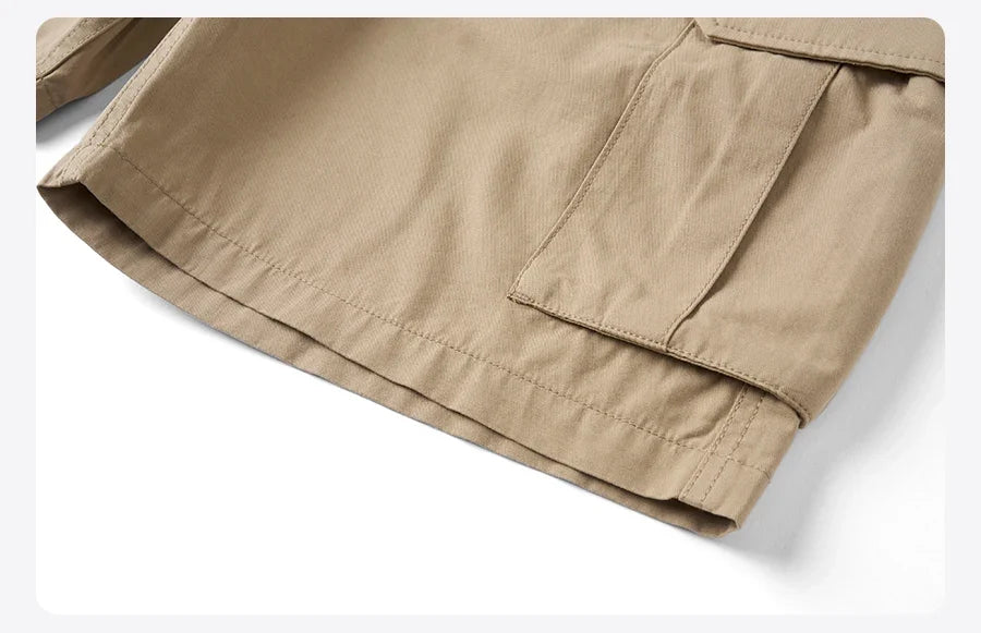 SIMWOOD 2026 Summer New Oversize 215gsm Tencel Lyocell Blend Fabric Cargo Shorts Men Fashion Outdoor Wear