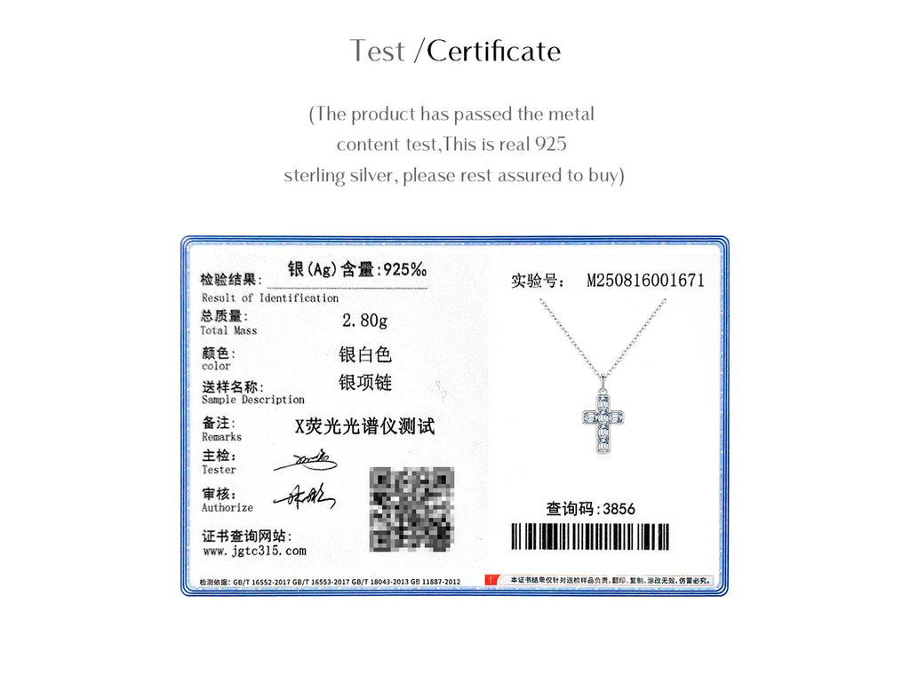 925 Sterling Silver Sweet Cool Cross Link Chain Necklace Emerald Cut CZ Pendant Necklace For Women Fine Jewelry Gift