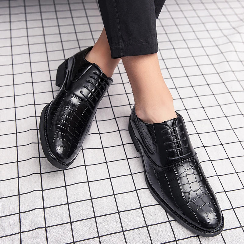 Spring Italian high-quality Blue Leather Shoes for Men men leather shoes Wedding Dress Shoes Patent mens loafers Big size:38-48
