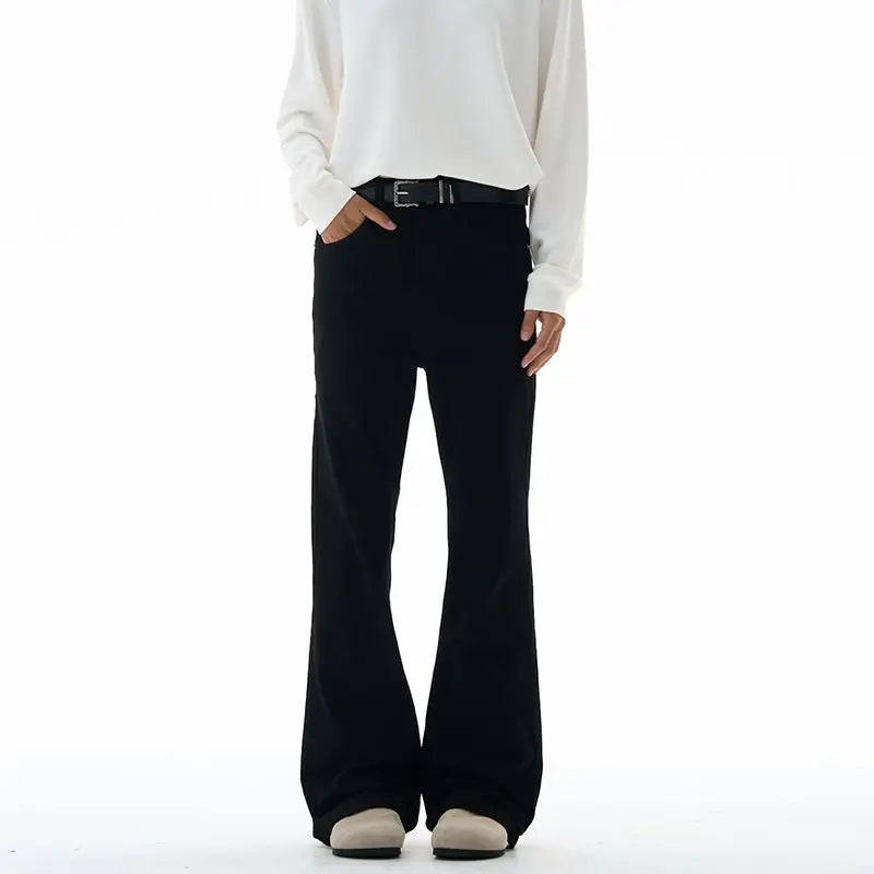 Fashion Men's Vintage Disco Flared Pants Solid Stretch Slim Fit Trousers Hippie Style Casual Wide Leg Pants Male Streetwear