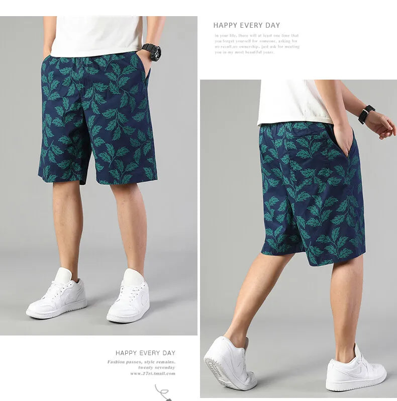 Men's Printed Casual Shorts Summer Light Weight Shorts Outdoor Sports Cool Breathable Beach Relaxed Fit Cotton Cargo Shorts