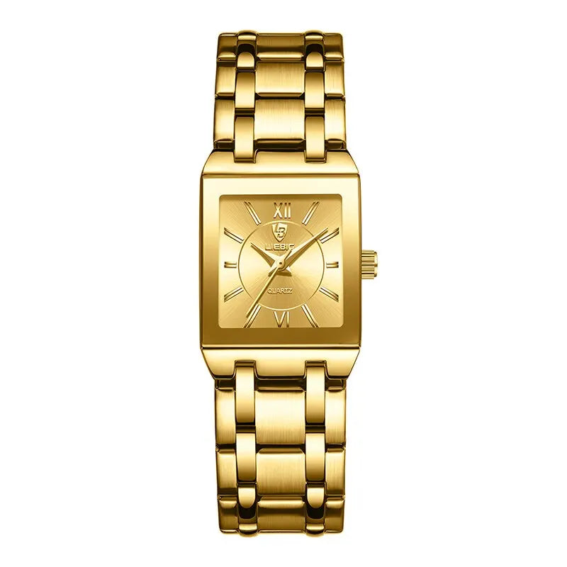 Luxury Golden Quartz Wristwatches For Female Girl Male Fashion 30m Waterproof Women Ladies Mens Watches Relogio Feminino