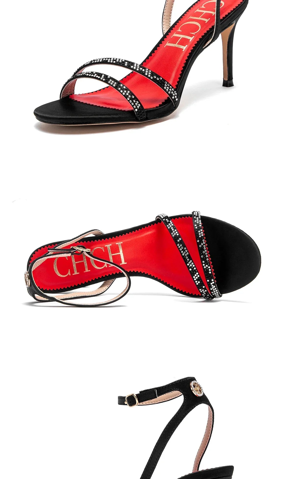 Women's High Heels Simple with Diamond Design Fine Workmanship Versatile Women's Sandals