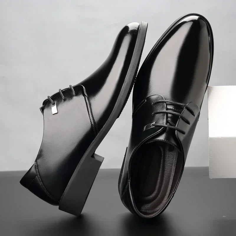 Height Increasing Shoes Man Hollow Breathable Taller Elevator Shoes 6CM Invisible Insole for Daily Men Heighten Wedding Shoes