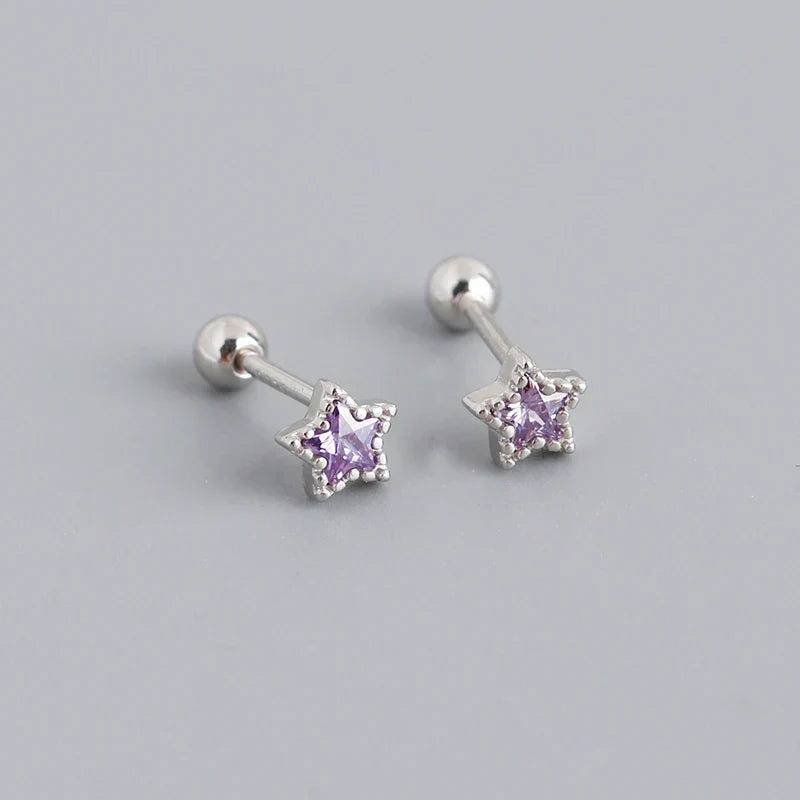 925 Sterling Silver Fashion Korean Petal Screw Bead Stud Earrings for Women Charm Ear Bone Piercing Jewelry Accessories