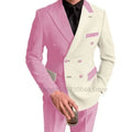 2PCS Fashion Wedding Men Suits Slim Fit Peak Lapel Double Breasted Blazer Pants Set for Party Prom Formal Business Men Clothes