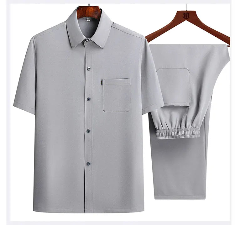 Shirts + Pants 2025 summer new style Sportswear Men's Casual Sets Male Fashion Chinese style shirts and trousers M-4XL