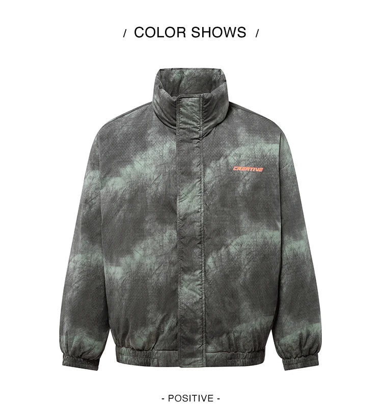 Down Jacket Men 2026 Winter New Fashionable Gradient Printing Thick Outerwear Trendy Individual Oversize Down Jacket