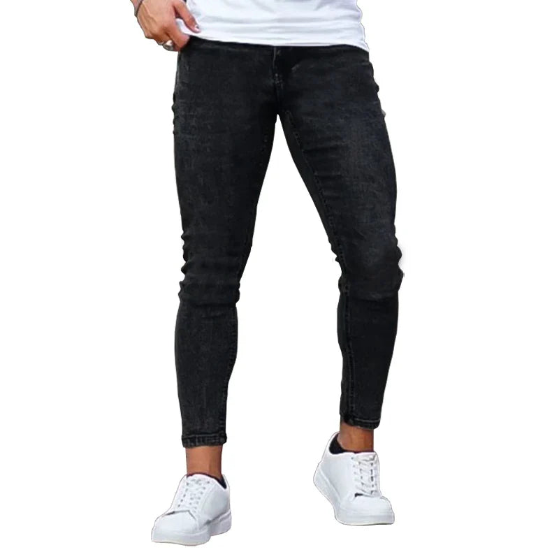 Mens y2k super Skinny jeans fade black Color Straight Classic Denim Trousers Casual Daily For Office Parties Male Cowboy Pants