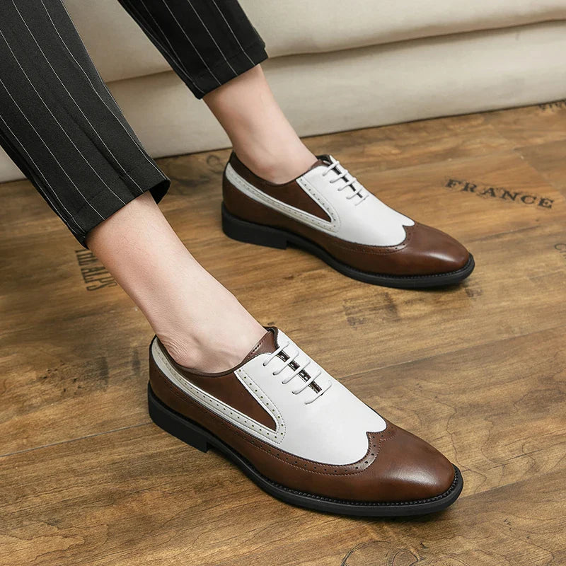 Spring black white leather shoes for men High quality wedding Dress shoes Business office loafers men shoe Luxury designer shoes